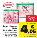 Oferta de Papel higiénico FOXY Seda o Bouquet  por 13,49€ en Carrefour
