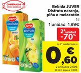 Oferta de Bebida JUVER Disfruta naranja, piña o melocotón  por 1,99€ en Carrefour
