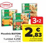 Oferta de Piccolinis BUITONI por 4,25€ en Carrefour