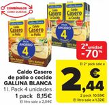 Oferta de Caldo Casero de pollo o cocido GALLINA BLANCA por 8,15€ en Carrefour