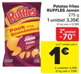 Oferta de Patatas fritas RUFFLES Jamón por 3,35€ en Carrefour
