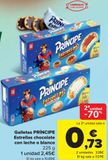 Oferta de Galletas PRÍNCIPE Estrellas chocolate con leche o blanco  por 2,45€ en Carrefour