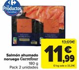 Oferta de Salmón ahumado noruego Carrefour por 11,99€ en Carrefour