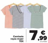 Oferta de Camiseta rayas mujer TEX  por 7,99€ en Carrefour
