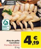 Oferta de Alas de pollo Carrefour por 4,19€ en Carrefour
