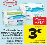 Oferta de Toallitas de bebé DODOT Aqua Pure o Aqua 0% Plástico  por 9,99€ en Carrefour