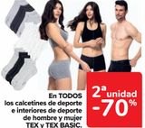 Oferta de En TODOS los calcetines de deporte e interiores de deporte de hombre y mujer TEX y TEX BASIC en Carrefour