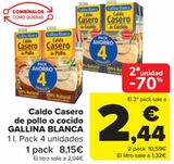 Oferta de Caldo Casero de pollo o cocido GALLINA BLANCA por 8,15€ en Carrefour