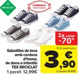 Oferta de Lona cordones hombre, mujer o infantil TEX RECICLADO por 12,99€ en Carrefour