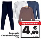Oferta de Camiseta o legging mujer TEX por 4,99€ en Carrefour