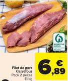 Oferta de Solomillo de cerdo Carrefour por 6,89€ en Carrefour