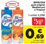 Oferta de BIFRUTAS sabor original Mediterráneo o Tropical por 2,29€ en Carrefour