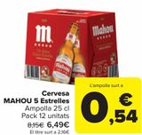 Oferta de Cerveza MAHOU 5 Estrellas por 6,49€ en Carrefour