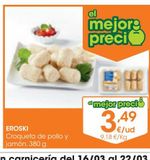 Oferta de EROSKI Croqueta de pollo y jamón 380 g por 3,49€ en Eroski