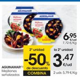 Oferta de AGUINAMAR Mejillones en salsa de tomate 900 g por 6,95€ en Eroski