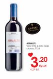 Oferta de ARNALTE Vino tinto D.O.C. Rioja crianza 75 cl por 3,2€ en Eroski