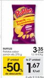 Oferta de RUFFLES Patatas sabor jamón xlb 275 g por 3,35€ en Eroski