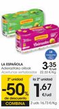 Oferta de LA ESPAÑOLA Aceituna rellena pimiento asado coloradas pack 3x50 g por 3,35€ en Eroski