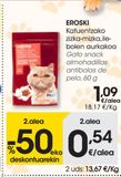 Oferta de EROSKI Gato snack almohadillas antibolas de pelo 60 g por 1,09€ en Eroski