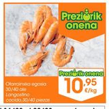 Oferta de  Langostino cocido 30/40 piezas al peso por 10,95€ en Eroski