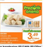 Oferta de EROSKI Croqueta de pollo y jamón 380 g por 3,49€ en Eroski