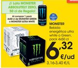 Oferta de MONSTER Bebida energética Absolutely zero 0,5 L por 6,32€ en Eroski