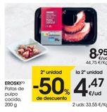Oferta de EROSKI Patas de pulpo cocido 200 g por 8,95€ en Eroski