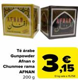 Oferta de Té árabe Gunpowder Afnan o Chunmee rama AFNAN por 3,15€ en Carrefour