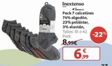 Oferta de Pack 7 calcetines 74% algodón, 23% poliéster, 3% elastán inextenso por 6,99€ en Alcampo