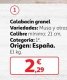 Oferta de Calabacines por 2,29€ en Alcampo