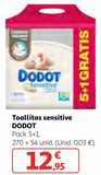Oferta de Toallitas húmedas para bebé Dodot por 12,95€ en Alcampo