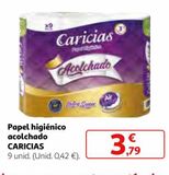 Oferta de Papel higiénico Caricias por 3,79€ en Alcampo