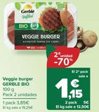 Oferta de Veggie burger GERBLE BIO por 3,85€ en Carrefour