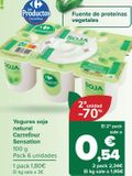 Oferta de Yogures soja natural Carrefour Sensation por 1,8€ en Carrefour
