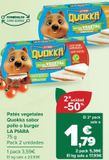 Oferta de Patés vegetales Quokka sabor pollo no burger LA PIARA por 3,59€ en Carrefour