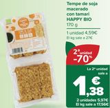 Oferta de Tempe de soja macerado con tamari HAPPY BIO por 4,59€ en Carrefour