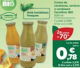 Oferta de Crema de calabaza, verduras o calabacín Carrefour BIO por 2,59€ en Carrefour
