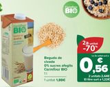 Oferta de Bebida de avena 0% azúcares añadidos Carrefour BIO por 1,88€ en Carrefour