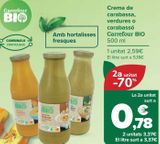 Oferta de Crema de calabaza, verduras o calabacín Carrefour BIO por 2,59€ en Carrefour
