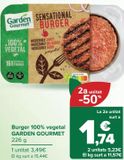 Oferta de Burger 100% vegetal GARDEN GOURMET por 3,49€ en Carrefour