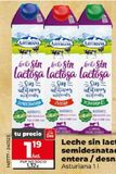 Oferta de Leche sin lactosa Asturiana por 1,32€ en La Plaza de DIA