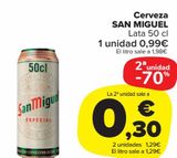 Oferta de Cerveza SAN MIGUEL  por 0,99€ en Carrefour Market