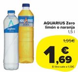 Oferta de AQUARIUS Zero limón o naranja  por 1,69€ en Carrefour Market