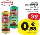 Oferta de Cerveza DESPERADOS  por 1,94€ en Carrefour Market