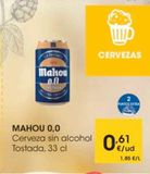Oferta de Cerveza sin alcohol Mahou por 0,61€ en Eroski