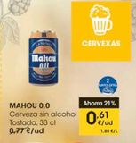 Oferta de Cerveza sin alcohol Mahou por 0,61€ en Eroski