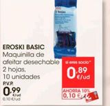 Oferta de Maquinilla desechable eroski por 0,99€ en Eroski