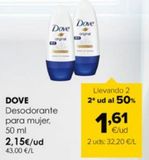 Oferta de Desodorante roll on Dove por 2,15€ en Autoservicios Familia