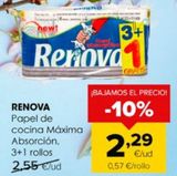 Oferta de Papel de cocina Renova por 2,29€ en Autoservicios Familia