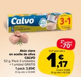 Oferta de Atún claro en aceite de oliva CALVO por 3,89€ en Carrefour Market